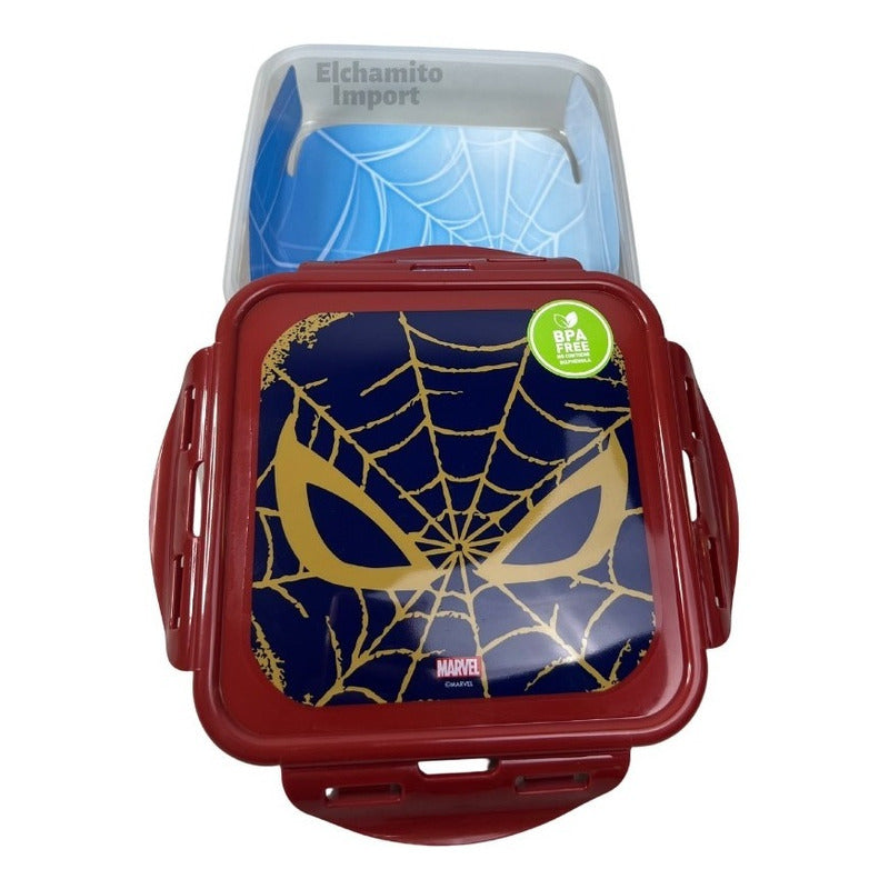 Hermetico 750ml Spiderman Marvel Libre Bpa Contenedor Azul-rojo