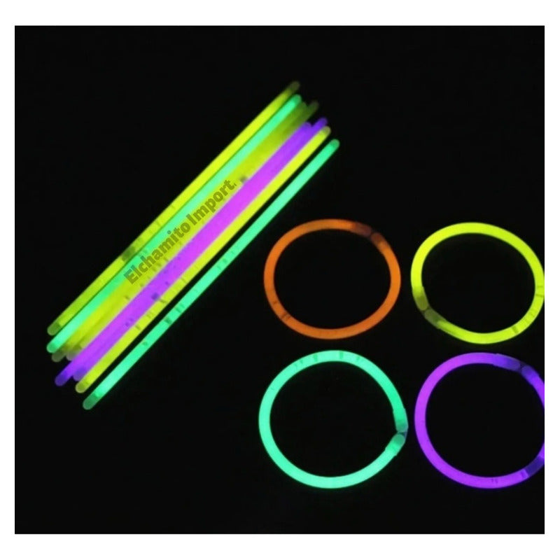 Pack 50 Pulseras Luminosas Flúor Glow Fiestas Flúor.