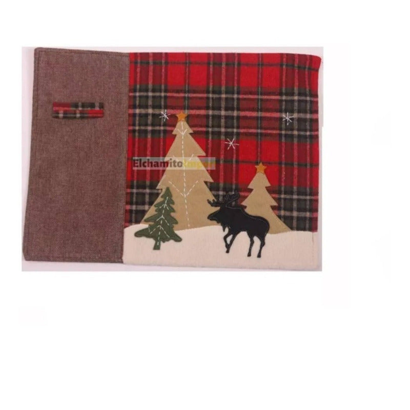 Individuales Para Mesa Decoracion Navideña Cena Navidad Rojo Navideño