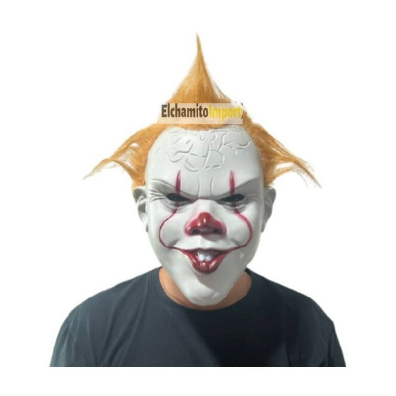 Payaso Asesino It Mascara Con Cabello Halloween Piel