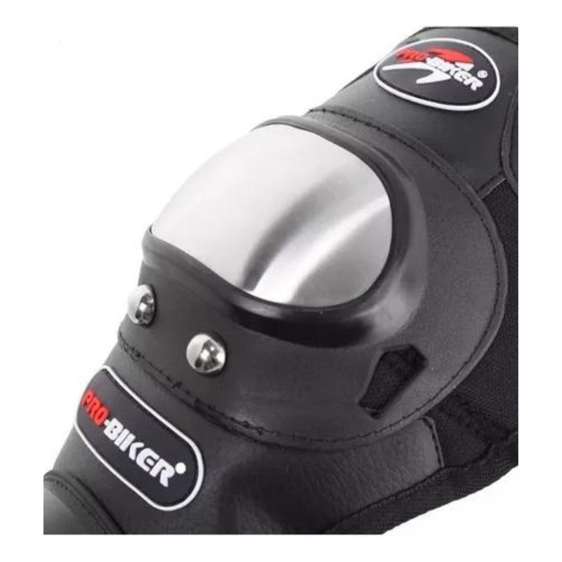 Kit Rodillera Y Codera De Acero Inxodable Para Motocicleta