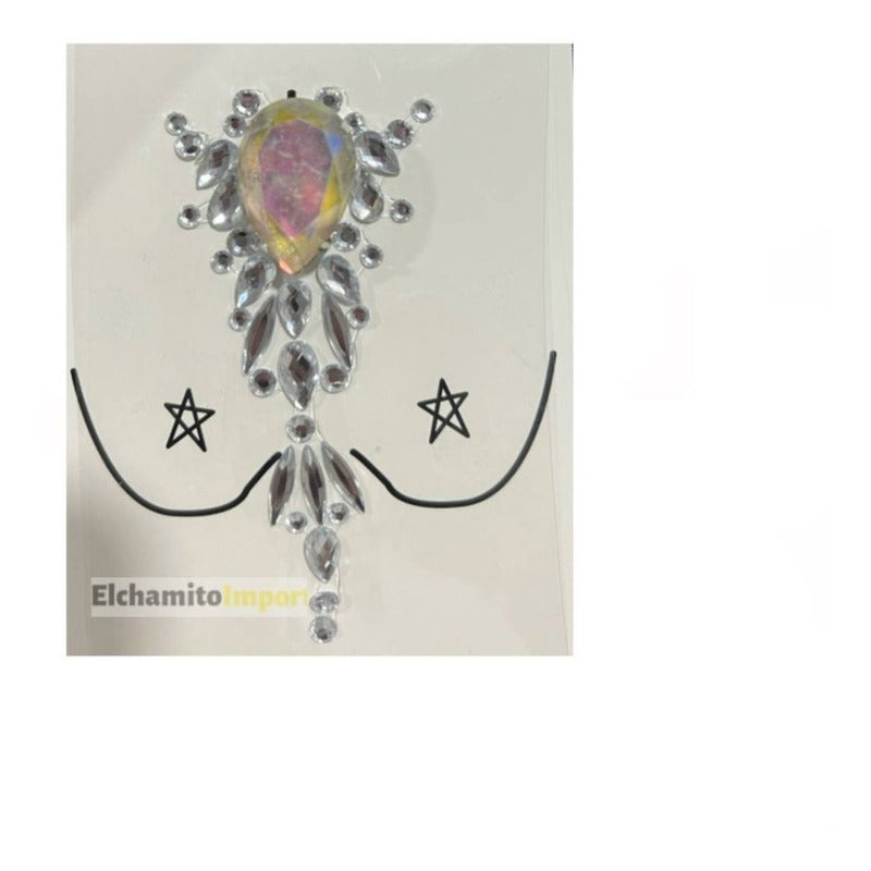 Face Sticker Para Pecho/ Espalda / Gemas Glitter Led