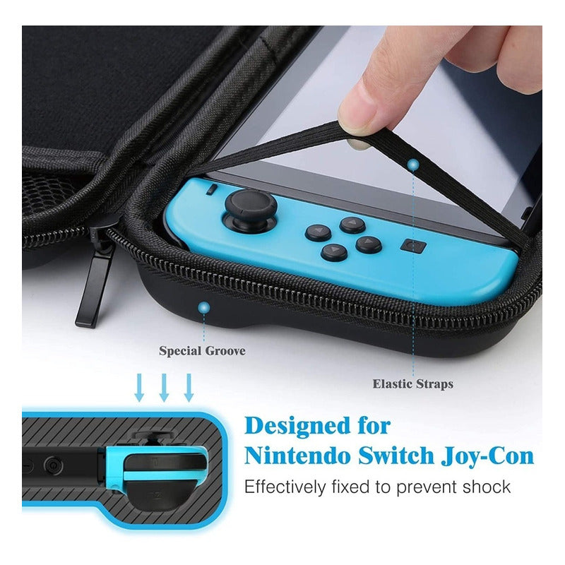 Estuche Bolso Transportable Inintendo Switch Oled + Mica