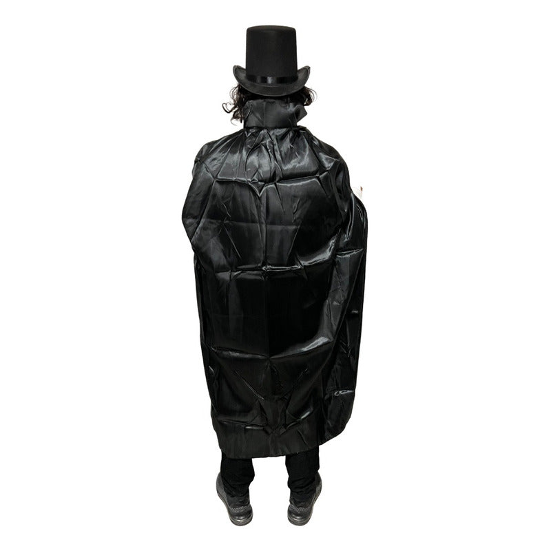 Disfraz Mago Adulto Capa, Gorro, Guantes Y Varita Negro