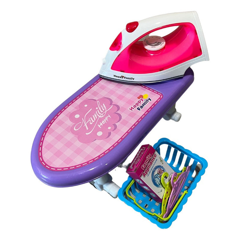 Set Juguete Tabla Planchar Con Plancha Niñas Rosado