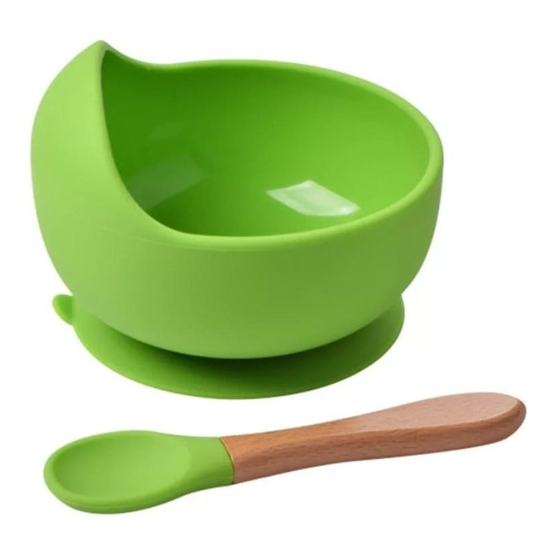 Bowl Plato + Cucharra Silicona Bebé