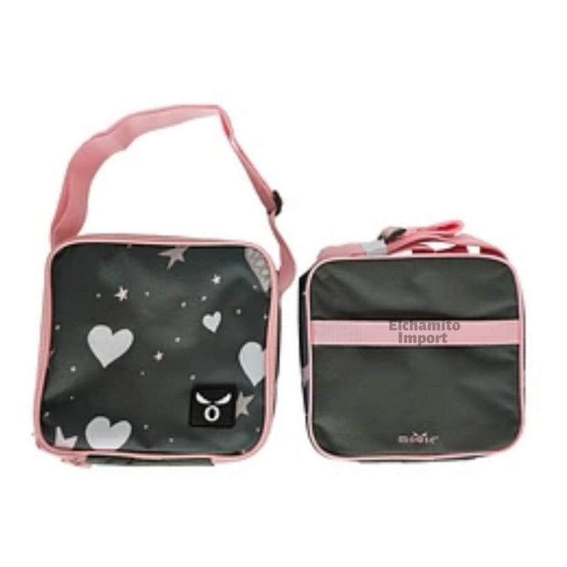 Pack Escolar Mochila + Estuche + Lonchera Moose Corazones