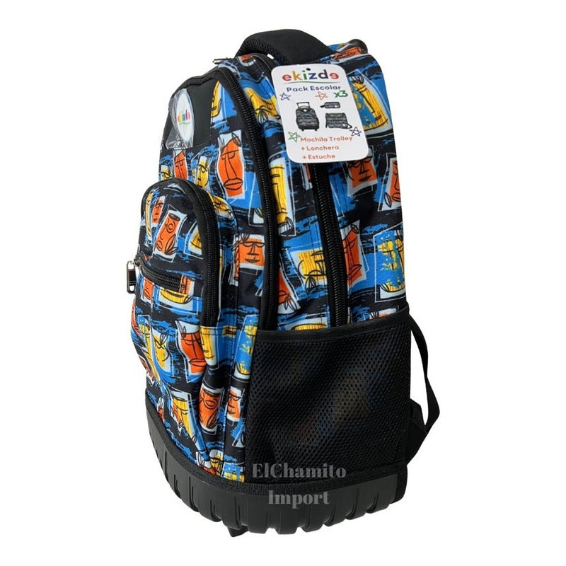 Pack Mochila Trolley + Lonchera + Estuche / Niños/ Ekizde