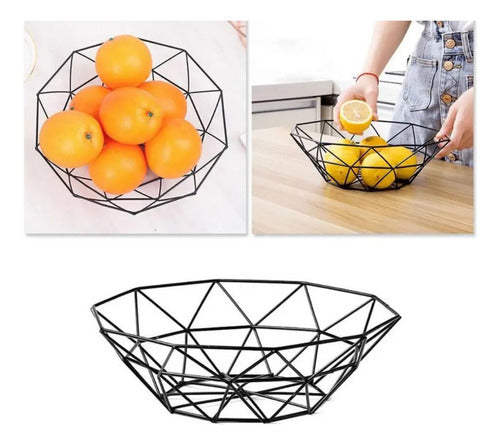 Cesta De Frutas Verduras Centro De Mesa Cocina Reja Amplia