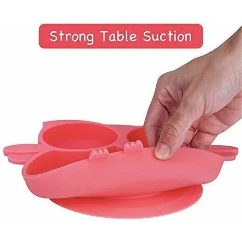 Plato Silicona Diseño Buho Niños