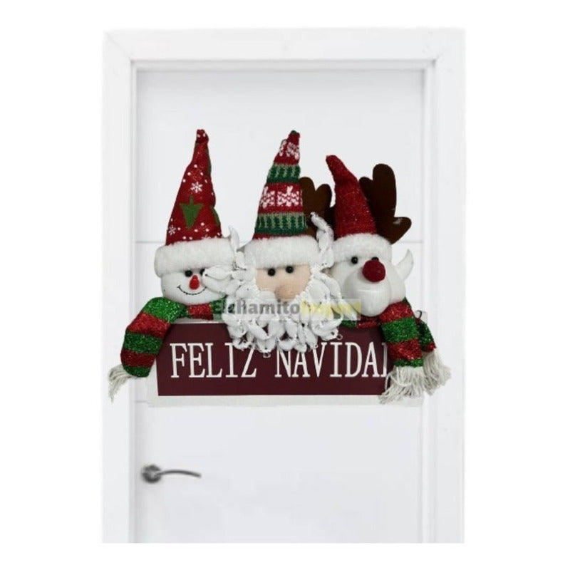 Adorno Colgante Navideño Decoración Puerta Rojo/verde