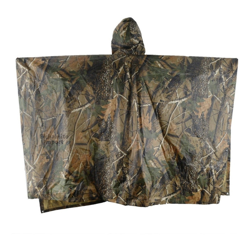 Poncho Capa Para Lluvia Impermeable Camuflado 140x100cm
