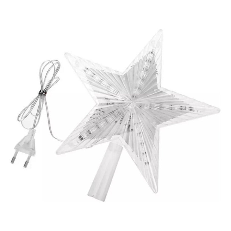 Estrella Para Árbol De Navidad Luminosa Led 22cm/enchufe