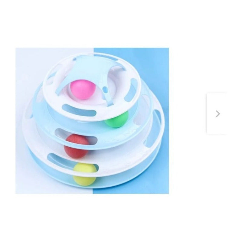 Divertido Juguete Para Gatos Torre 3 Niveles Pelotas
