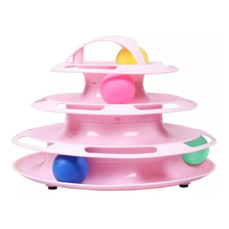 Divertido Juguete Para Gatos Torre 3 Niveles Pelotas
