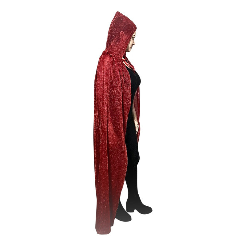 Capa Glitter Con Capucha Unisex Halloween Disfraz