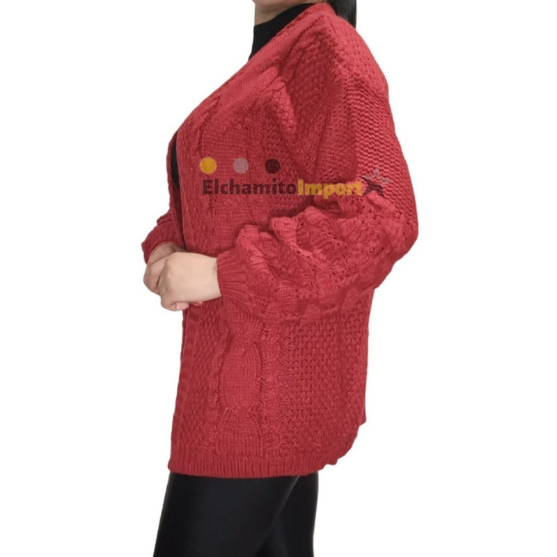 Chaleco Cardigans Manga Globo Lana Mujer