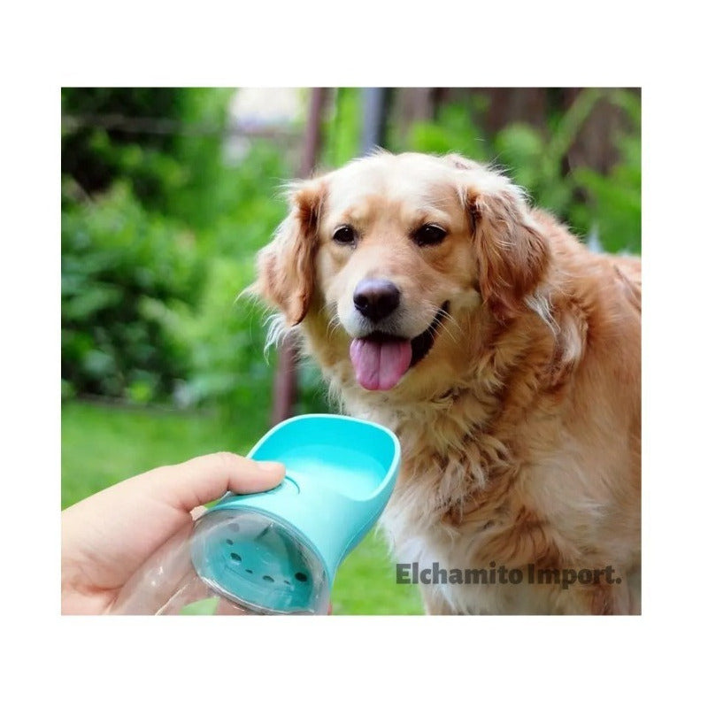 Bebedero Botella Agua Mascota Taza Hidratación Paseo 350ml