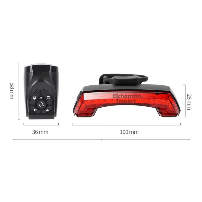 Luz Tracera Direccional Con Bocina Para Bicicleta