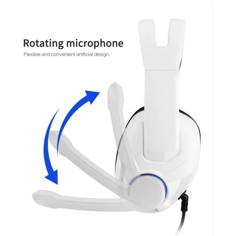 Audífonos Gamer Micrófono Compatible Con Play 5 Blanco