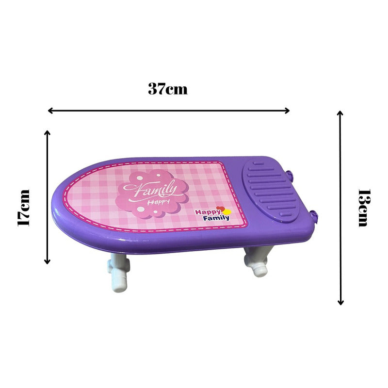 Set Juguete Tabla Planchar Con Plancha Niñas Rosado