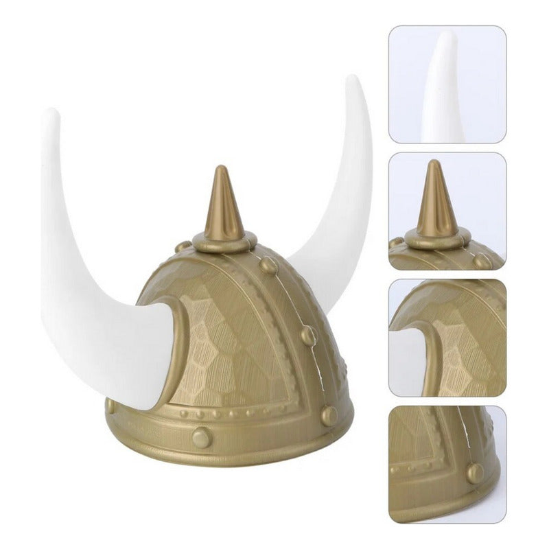 Gorro Sombrero Disfraz Vikingo Asterix Fiestas Halloween Dorado