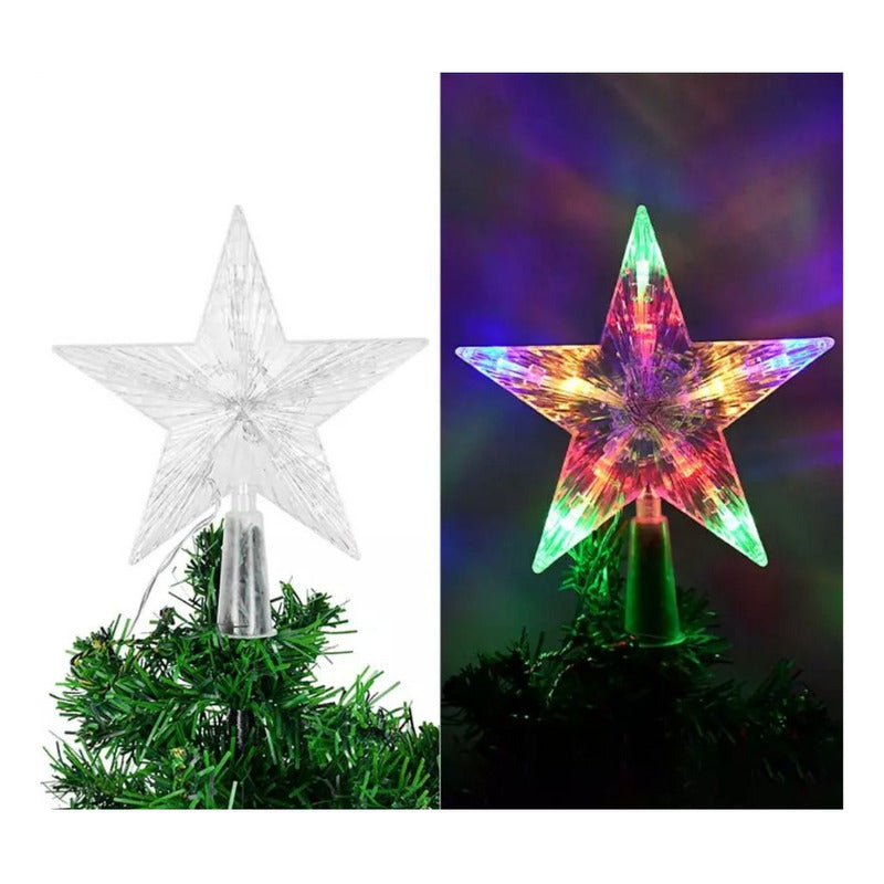 Estrella Para Árbol De Navidad Luminosa Led 22cm/enchufe