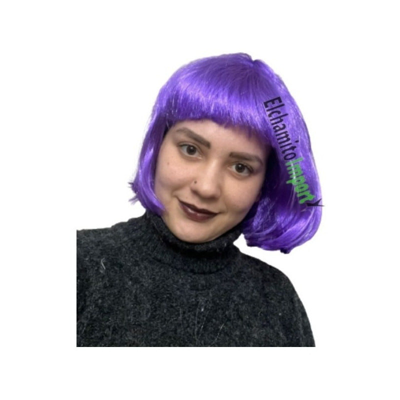 Peluca Sintética Colores Corta Ideal Para Disfraz