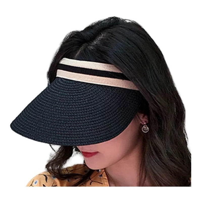Visera Sombrero De Paja Para Mujer Verano