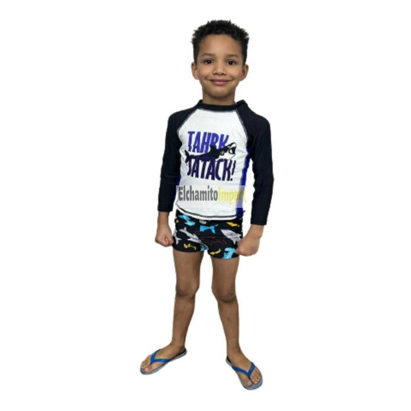 Traje De Baño Niño 2 Piezas Polera