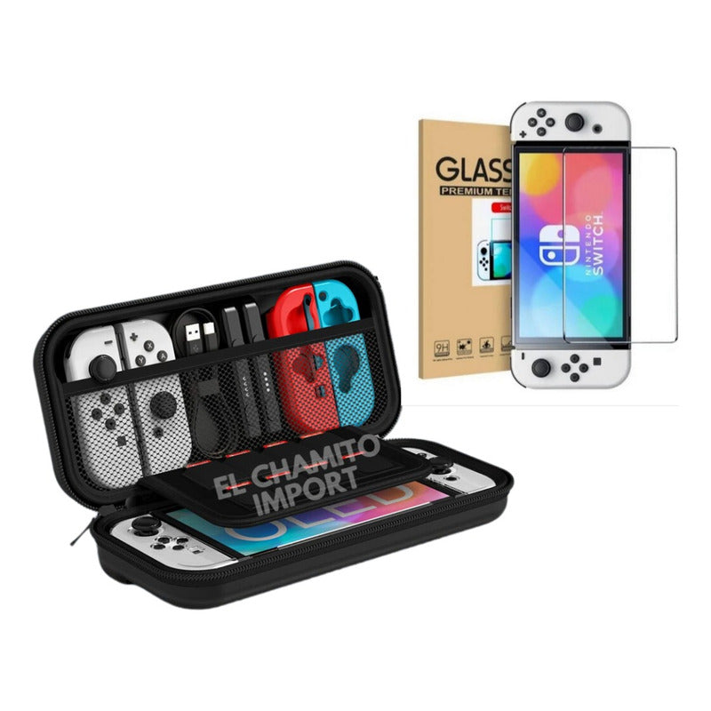 Estuche Protector Compacto Nintendo Switch + Mica De Vidrio