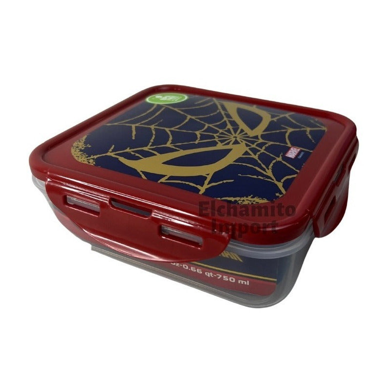 Hermetico 750ml Spiderman Marvel Libre Bpa Contenedor Azul-rojo