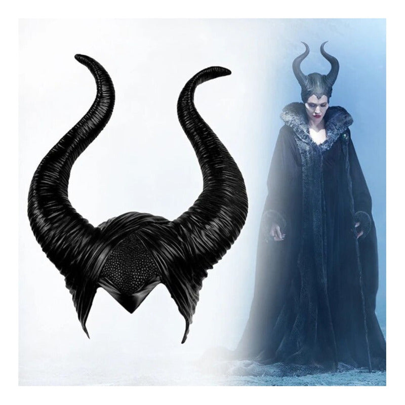 Cuernos / Cachos Gorro Malefica Halloween Latex Negro Standar