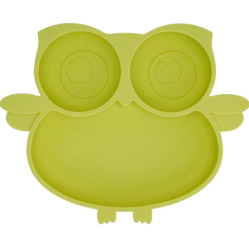 Plato Silicona Diseño Buho Niños