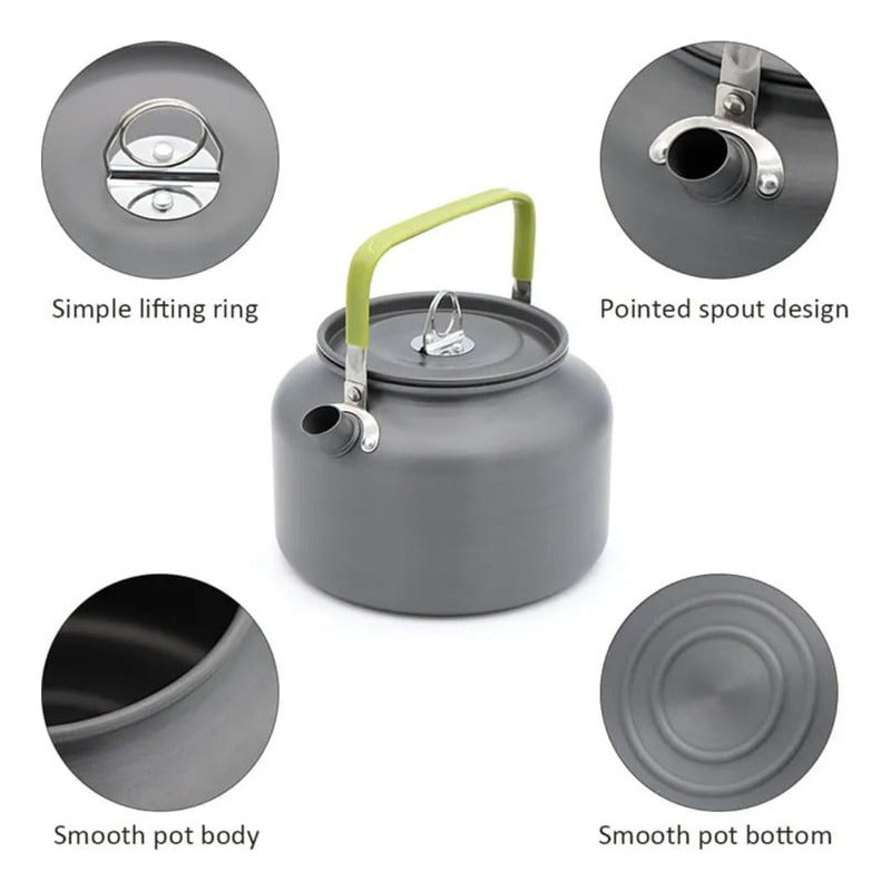 Tetera Hervidor De Agua Para Camping 1.2 Litros Gris