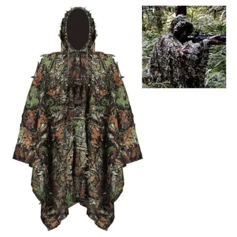 Poncho Caza Hojas De Camuflaje 3d Capa Sigiloso Traje