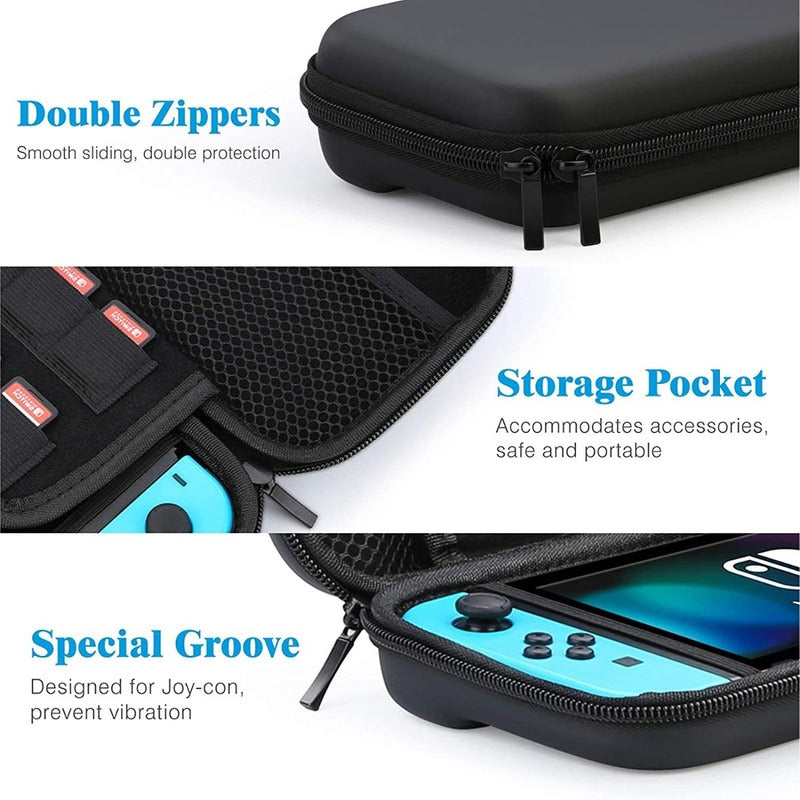 Estuche Bolso Transportable Inintendo Switch Oled + Mica