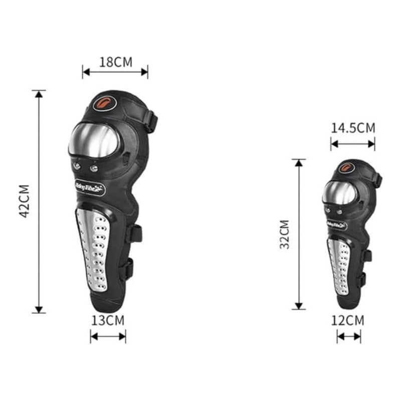 Kit Rodillera Y Codera De Acero Inxodable Para Motocicleta
