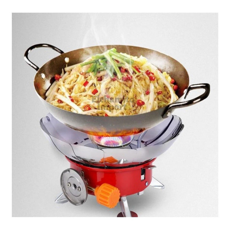 Cocinilla Camping Portatil Con Proteccion Parabrisa