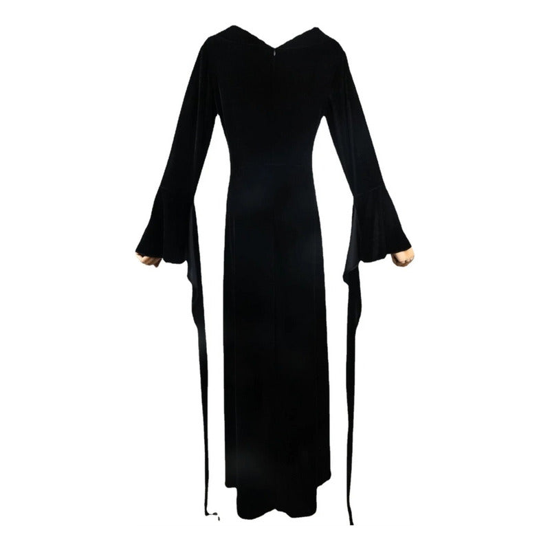 Disfraz De Morticia Addams Gótico Para Mujer + Peluca