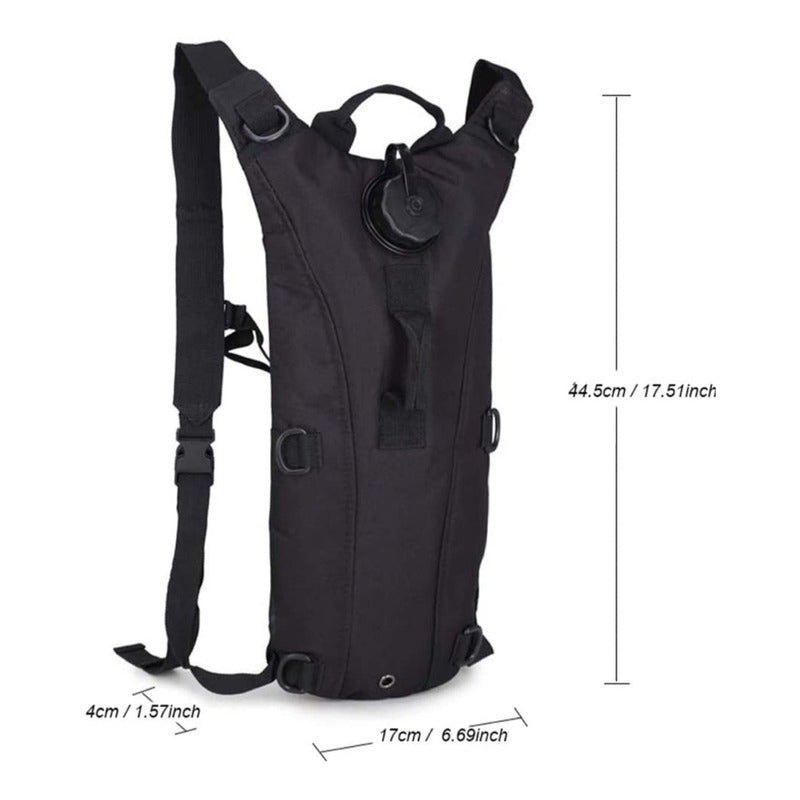 Mochila De Hidratacion Negro Liso