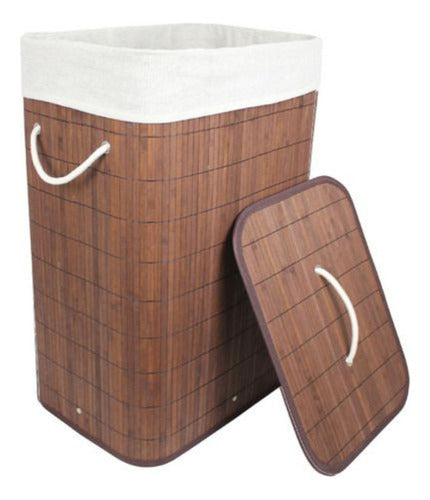Cesto Ropa Rectangular Bambú