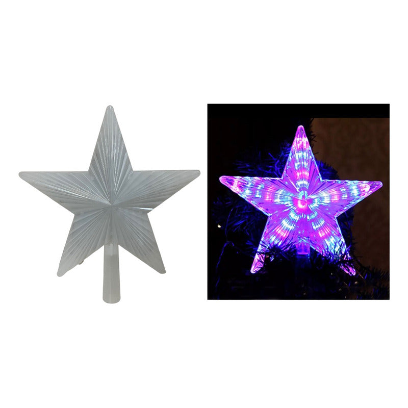 Estrella Para Árbol De Navidad Luminosa Led 22cm/enchufe