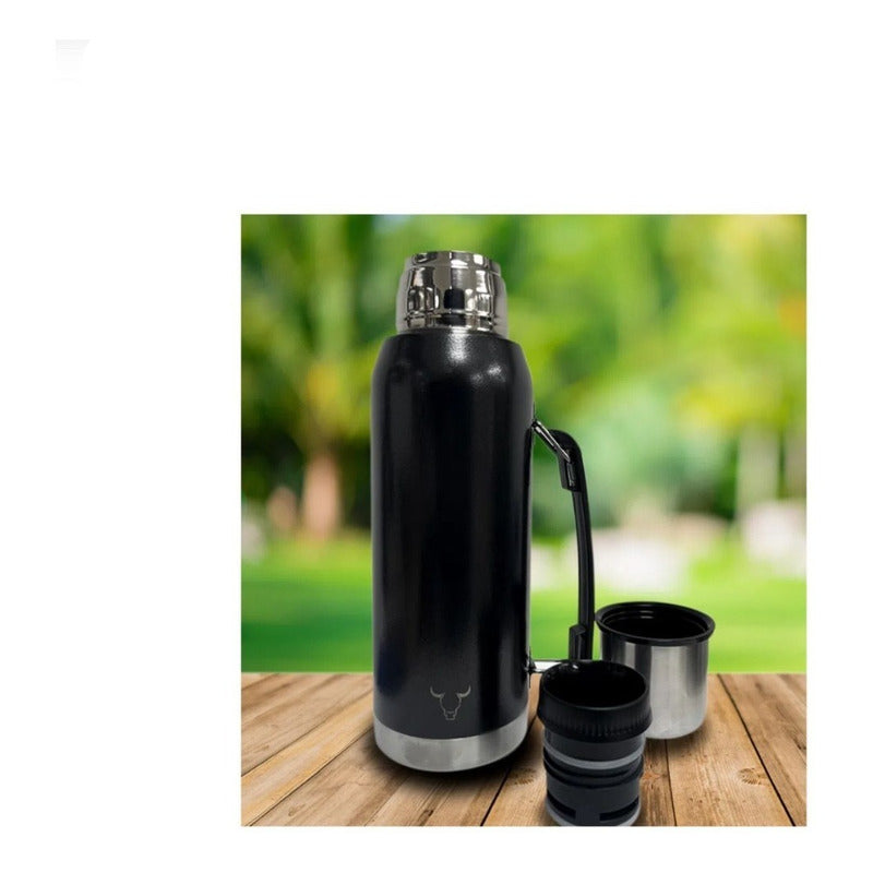 Termo Wayu Premium De 1 Litro Agua Caliente Libre Bpa Mate Negro