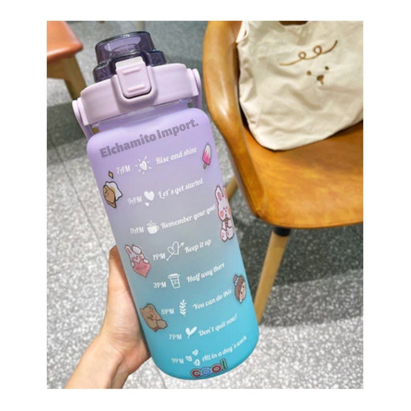 Botella De Agua Motivacional 2000ml + Botella 900ml