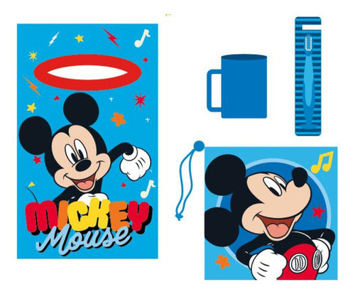 Kit 4 Pzas Párvulo Toalla Vaso Cepillo Y Bolsa Para Niños