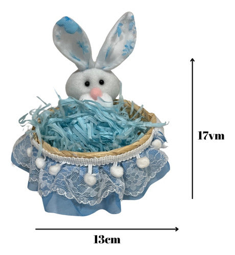 Canasto De Pascua Conejo + Paja