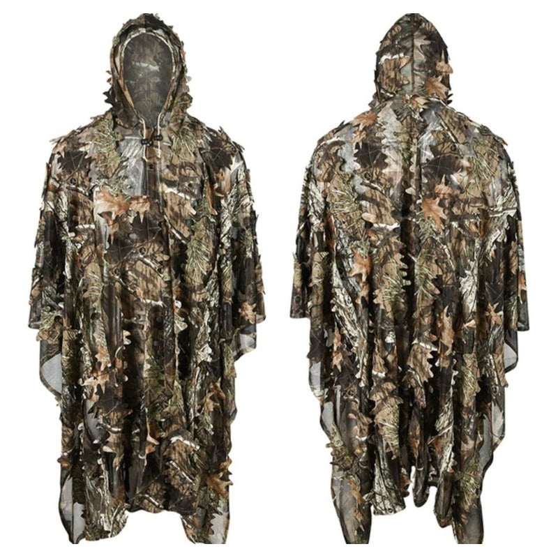 Poncho Caza Hojas De Camuflaje 3d Capa Sigiloso Traje