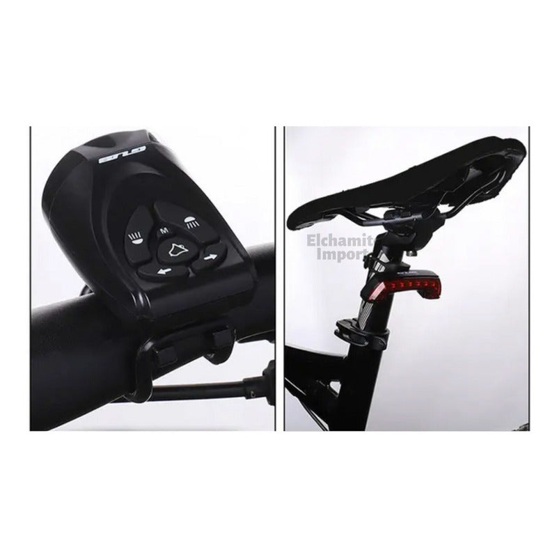 Luz Tracera Direccional Con Bocina Para Bicicleta