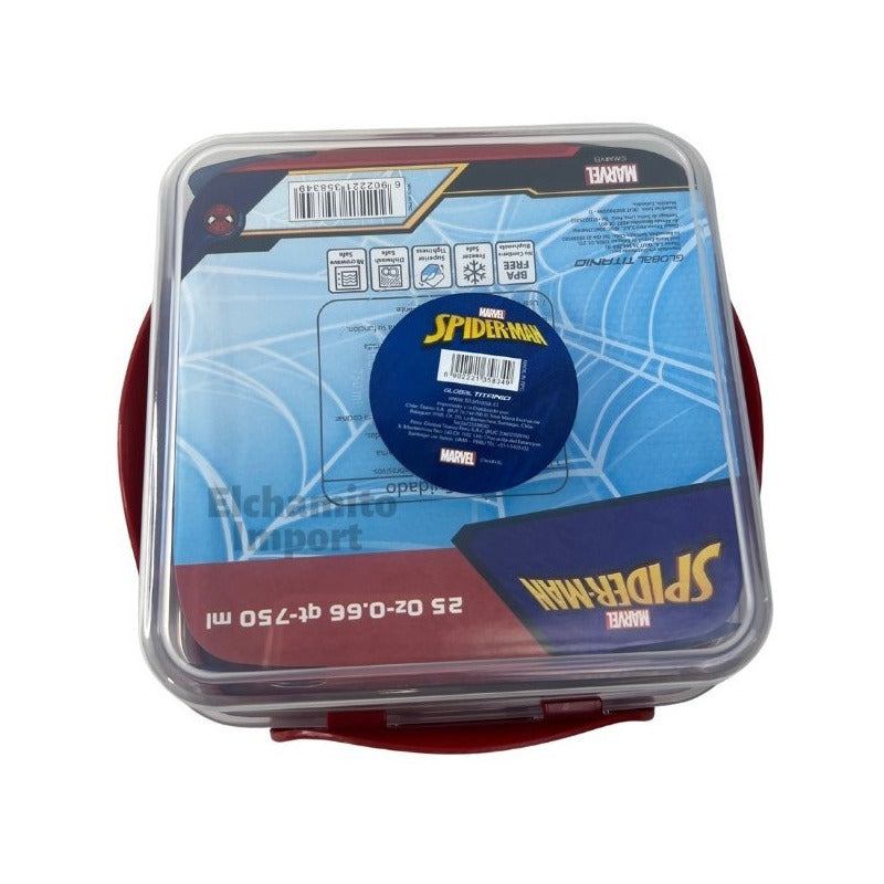 Hermetico 750ml Spiderman Marvel Libre Bpa Contenedor Azul-rojo